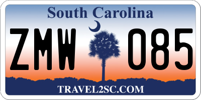 SC license plate ZMW085