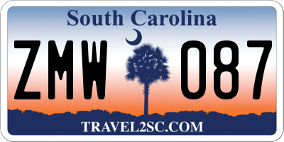 SC license plate ZMW087