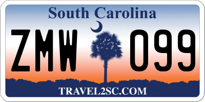 SC license plate ZMW099
