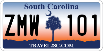 SC license plate ZMW101