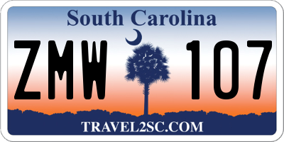 SC license plate ZMW107