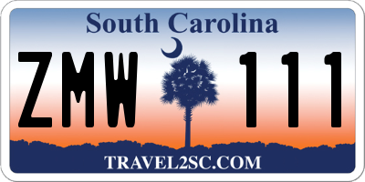 SC license plate ZMW111