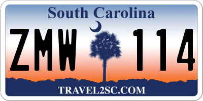 SC license plate ZMW114