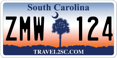 SC license plate ZMW124
