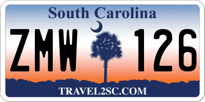 SC license plate ZMW126