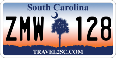 SC license plate ZMW128