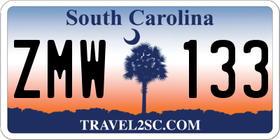 SC license plate ZMW133