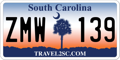 SC license plate ZMW139