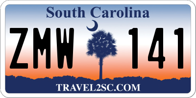 SC license plate ZMW141