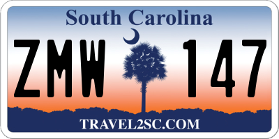 SC license plate ZMW147