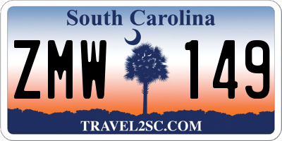 SC license plate ZMW149
