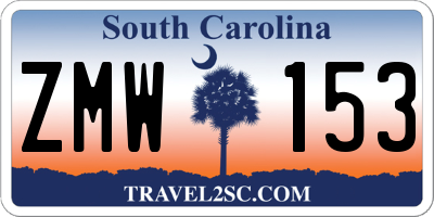 SC license plate ZMW153