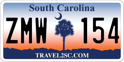 SC license plate ZMW154