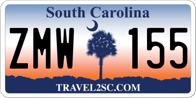 SC license plate ZMW155
