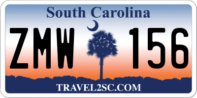 SC license plate ZMW156