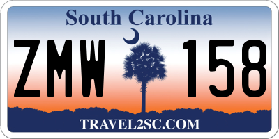 SC license plate ZMW158