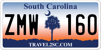 SC license plate ZMW160