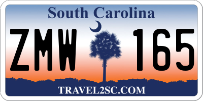 SC license plate ZMW165