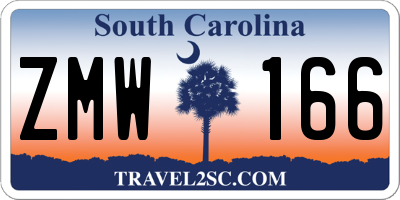 SC license plate ZMW166