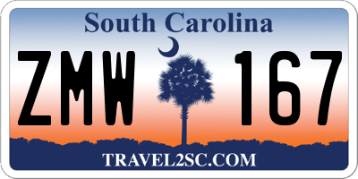 SC license plate ZMW167