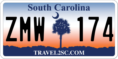 SC license plate ZMW174
