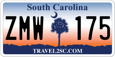 SC license plate ZMW175