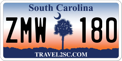 SC license plate ZMW180