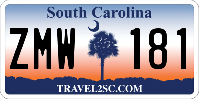 SC license plate ZMW181