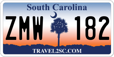 SC license plate ZMW182