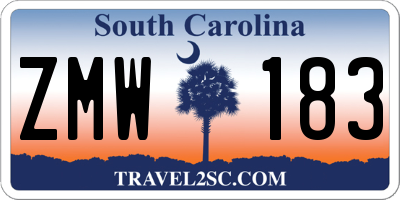 SC license plate ZMW183