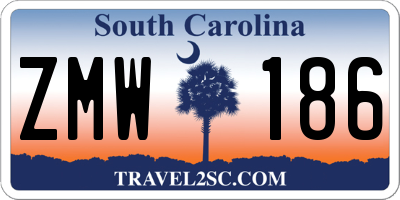 SC license plate ZMW186