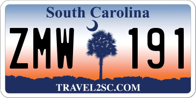 SC license plate ZMW191