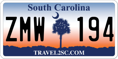 SC license plate ZMW194