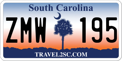 SC license plate ZMW195