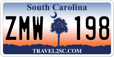 SC license plate ZMW198