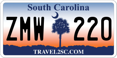 SC license plate ZMW220