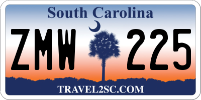 SC license plate ZMW225