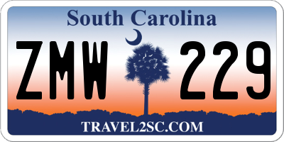 SC license plate ZMW229