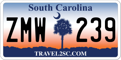 SC license plate ZMW239