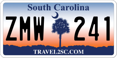 SC license plate ZMW241