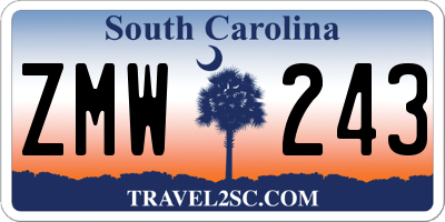 SC license plate ZMW243