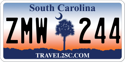 SC license plate ZMW244