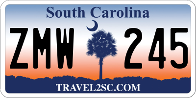 SC license plate ZMW245