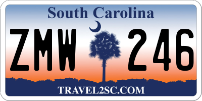 SC license plate ZMW246