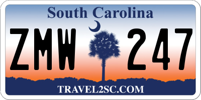 SC license plate ZMW247