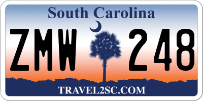 SC license plate ZMW248