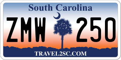 SC license plate ZMW250
