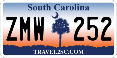 SC license plate ZMW252