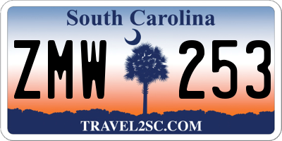 SC license plate ZMW253