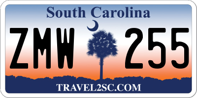 SC license plate ZMW255